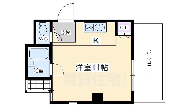 京都市東山区亀井町のマンションの間取り