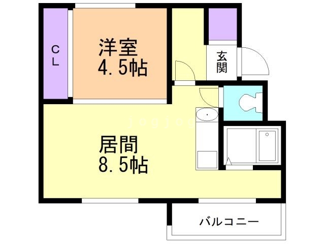 札幌市豊平区福住二条のマンションの間取り