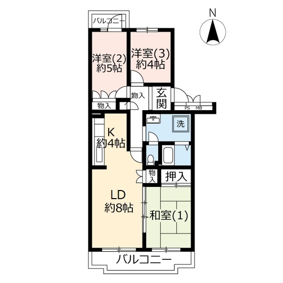 ＵＲかわつるグリーンタウン松ヶ丘の間取り