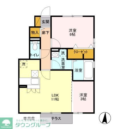 鎌ケ谷市新鎌ケ谷のアパートの間取り