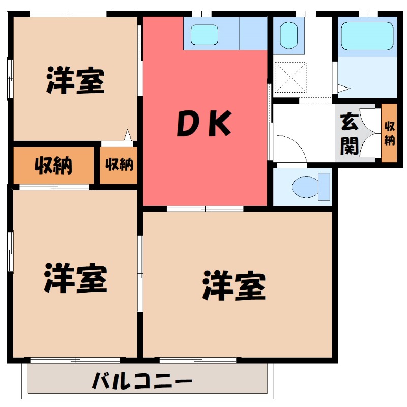 太田市世良田町のアパートの間取り