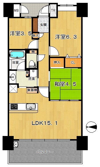 ロータリーマンション大津京レアールの間取り
