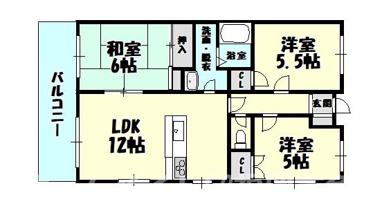 ＪＲ篠栗線 原町駅 6階建 築29年の間取り写真