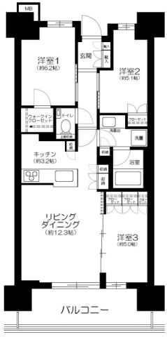 ザ・パークハウス川口本町の間取り写真