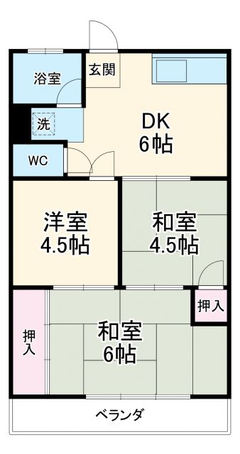 西川ハイツの間取り写真