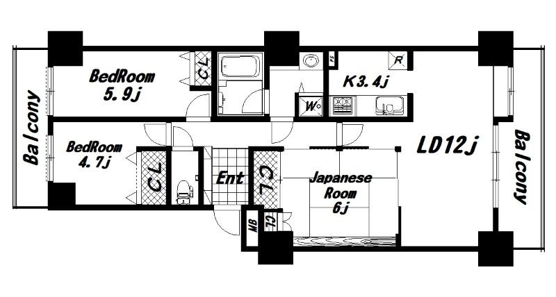 Grace Court Takenozukaの間取り写真
