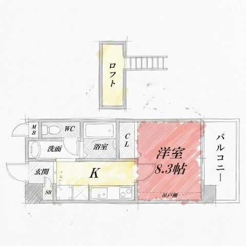 京阪本線 大和田駅 徒歩3分 6階建 築23年の間取り写真