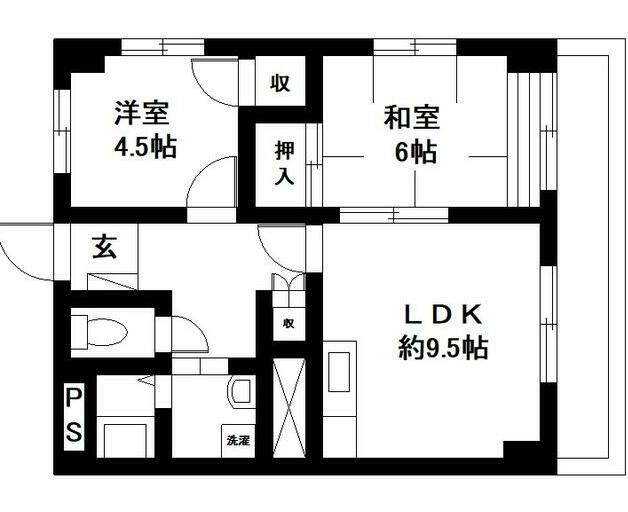 姫路市網干区田井のマンションの間取り