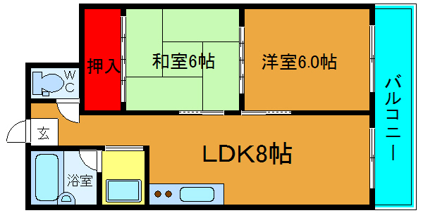 ハイツ鍛治の間取り