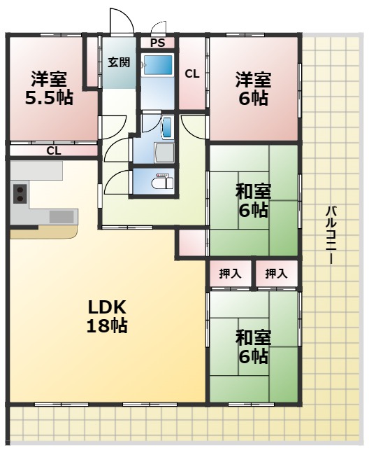 グランディア　六甲楠丘の間取り