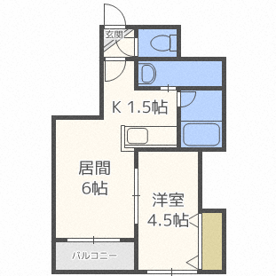 札幌市中央区北一条西のマンションの間取り