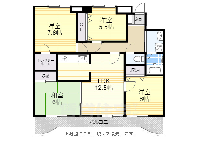 名古屋市瑞穂区松栄町のマンションの間取り