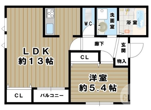 堺市堺区榎元町のアパートの間取り