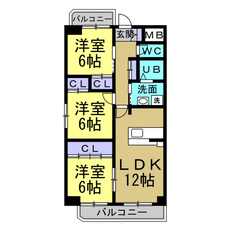 パークサイド雁宿2号館の間取り