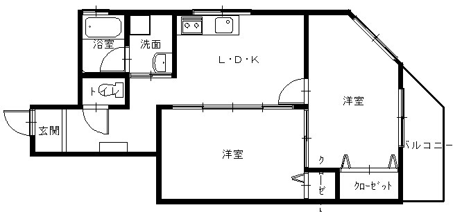 長崎市鍛冶屋町のマンションの間取り