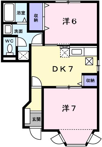 【姫路市飾磨区英賀東町のアパートの間取り】