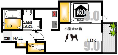 広島市中区江波東のアパートの間取り