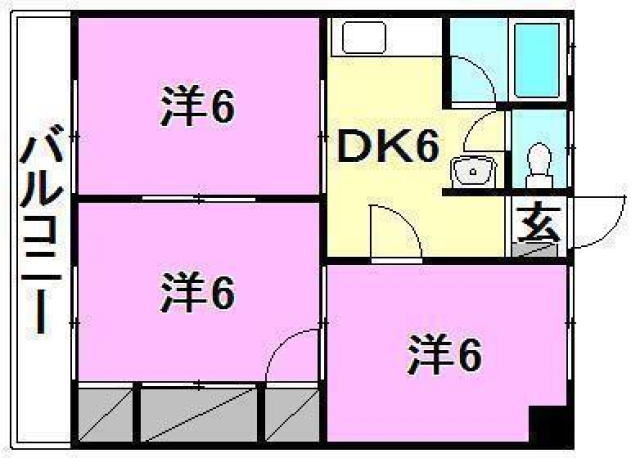 松山市北斎院町のマンションの間取り