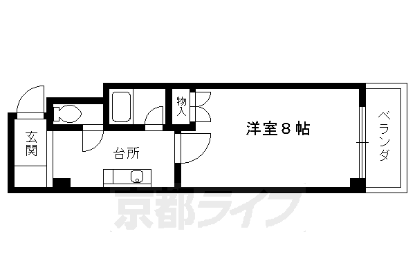 京都市上京区竹屋町のマンションの間取り