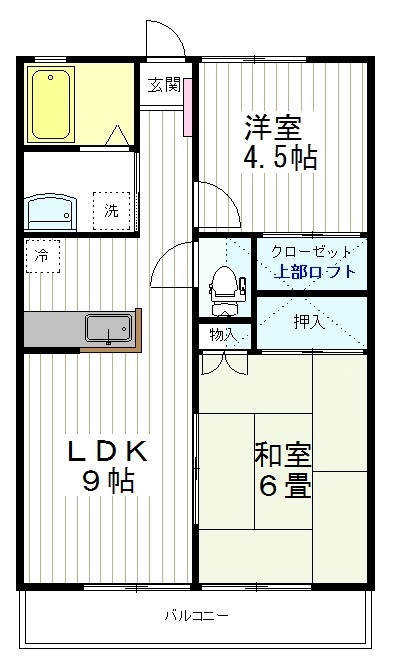 仙台市太白区中田のアパートの間取り