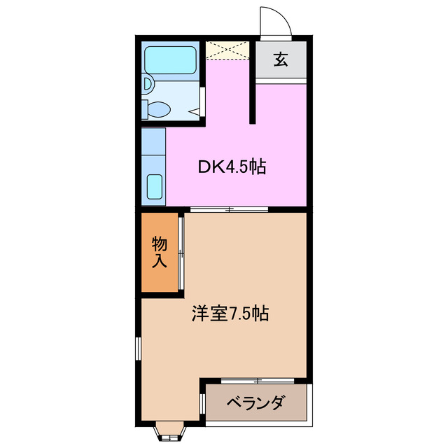 いなべ市北勢町阿下喜のアパートの間取り