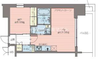 大阪市西区川口のマンションの間取り