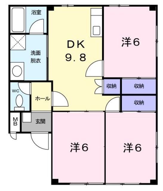 横浜市緑区青砥町のアパートの間取り