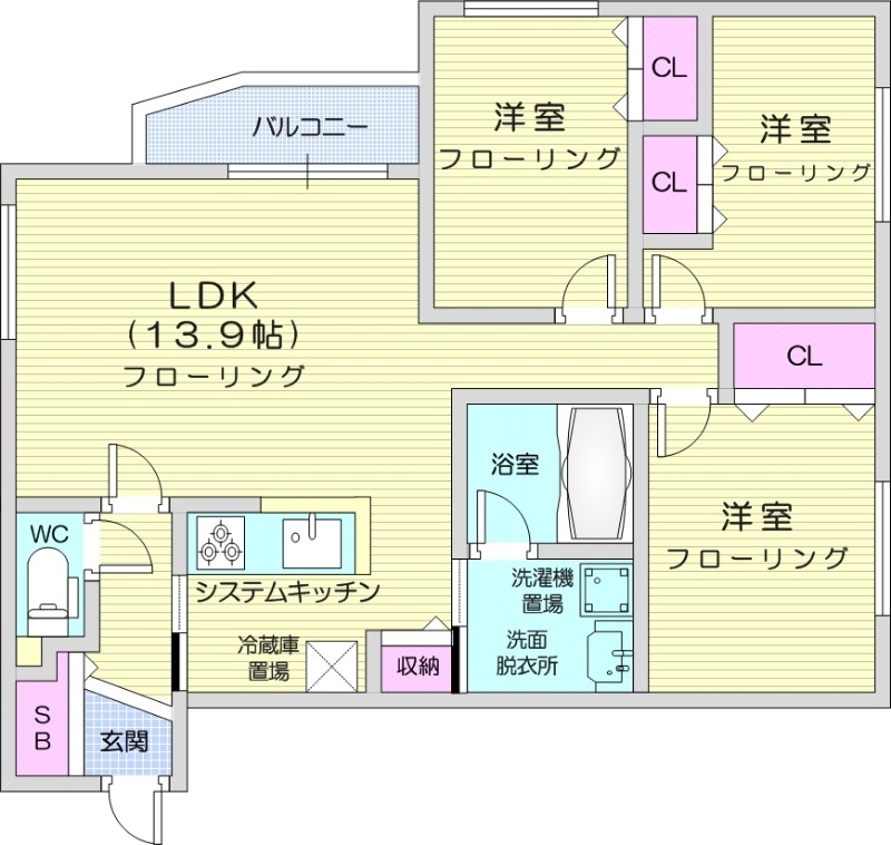 (仮称)本通15丁目南MSの間取り