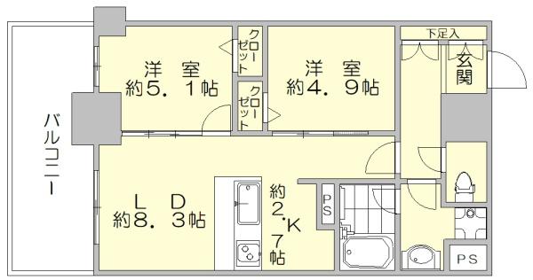 ゼクシオン博多の間取り