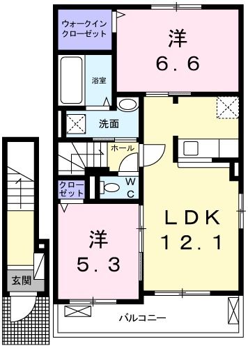 姫路市香寺町溝口のアパートの間取り