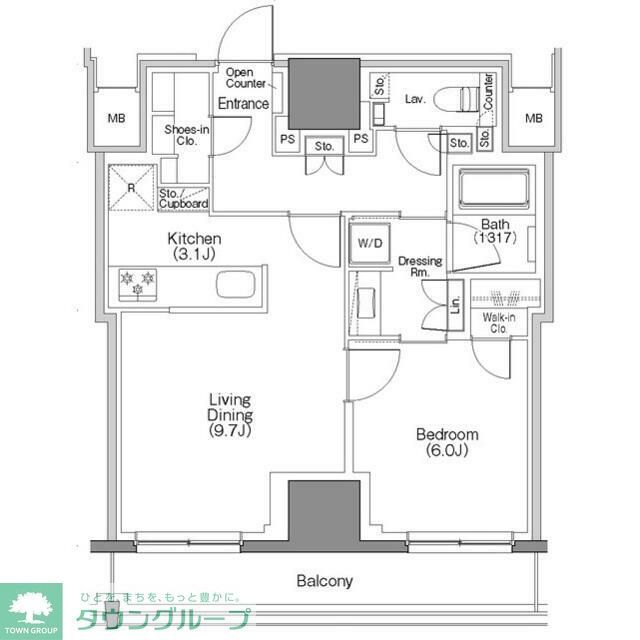 千代田区内神田のマンションの間取り