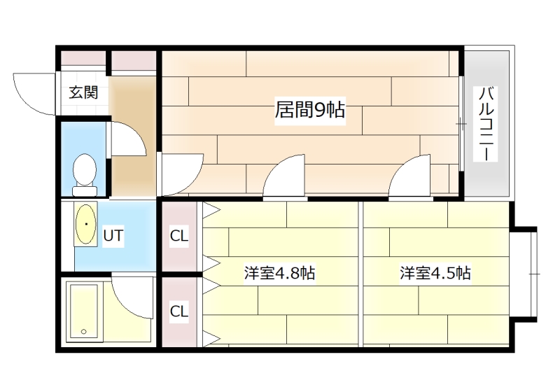 岩見沢市六条西のマンションの間取り