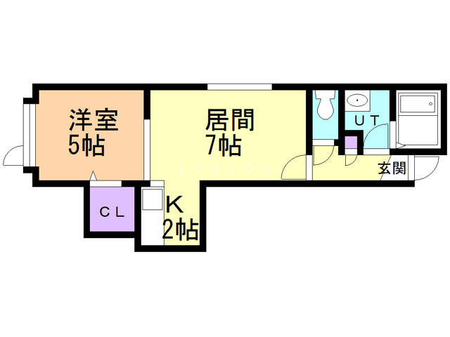 札幌市西区発寒十五条のアパートの間取り