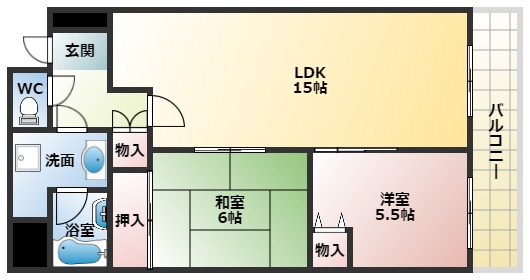 河内長野市楠町東のマンションの間取り