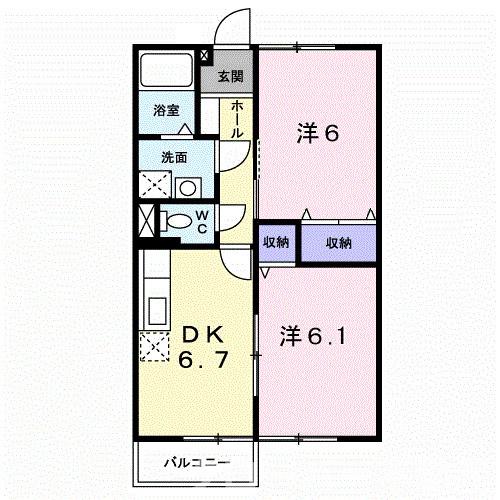 坂出市江尻町のアパートの間取り