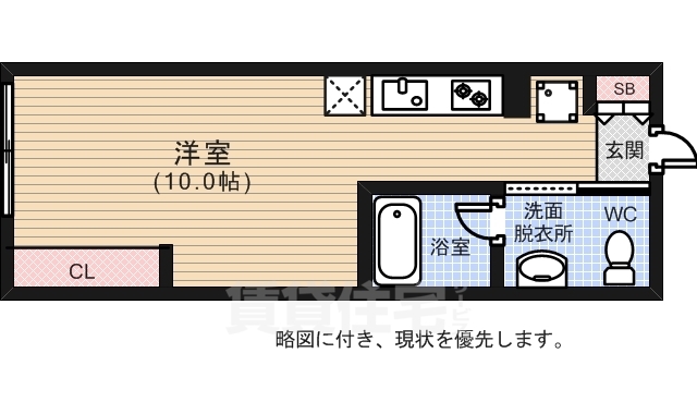 広島市西区大芝のアパートの間取り