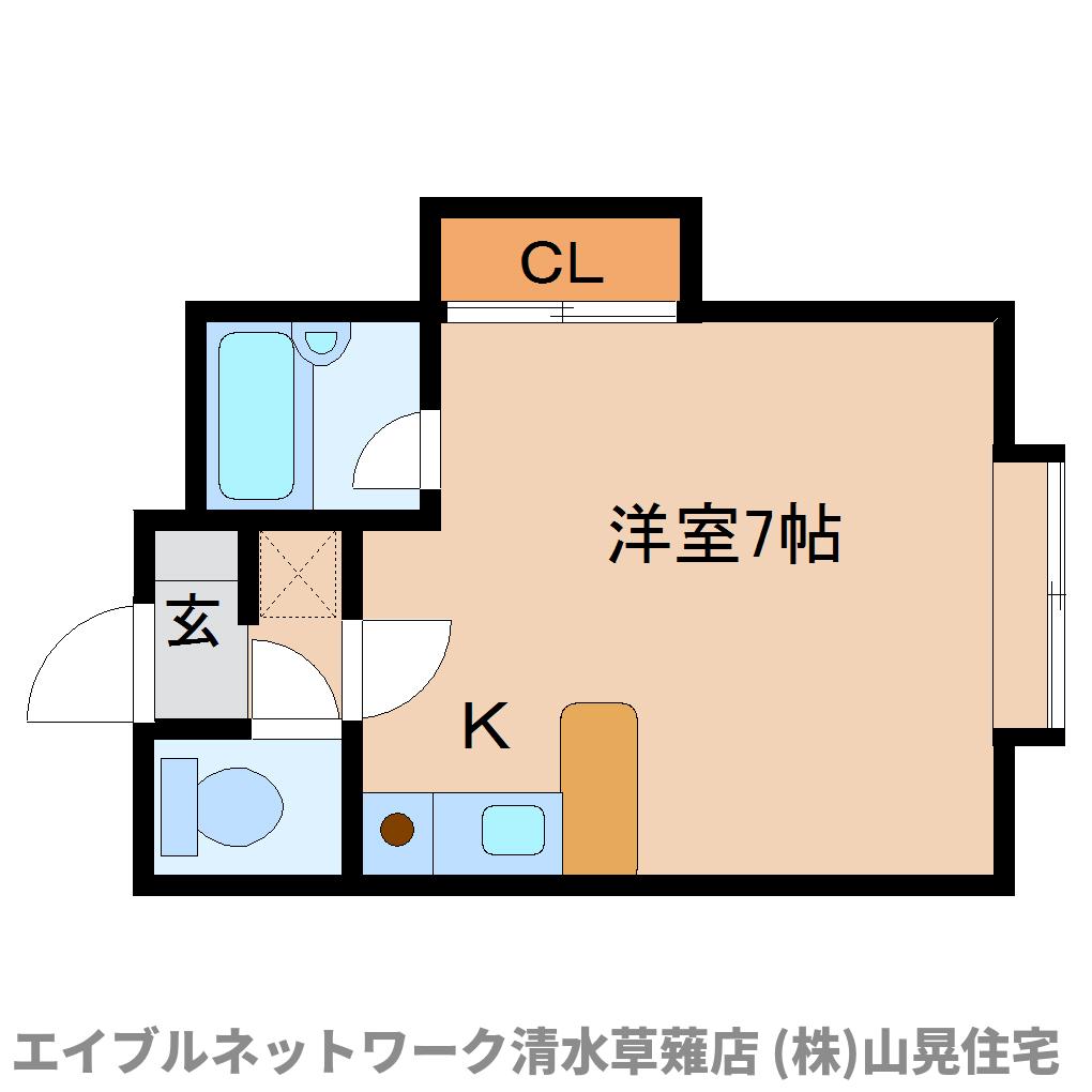 静岡市清水区長崎南町のアパートの間取り