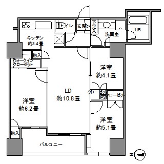 カスタリアタワー品川シーサイドの間取り