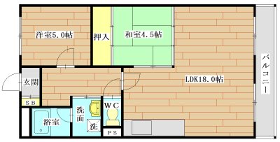 バーンフリート赤大路C棟の間取り