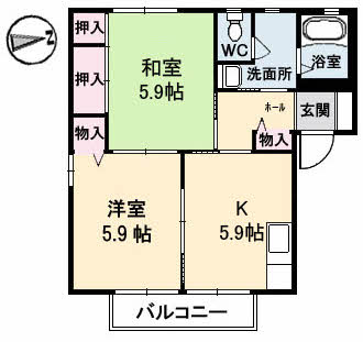 ディアス塩津　Ａ棟の間取り