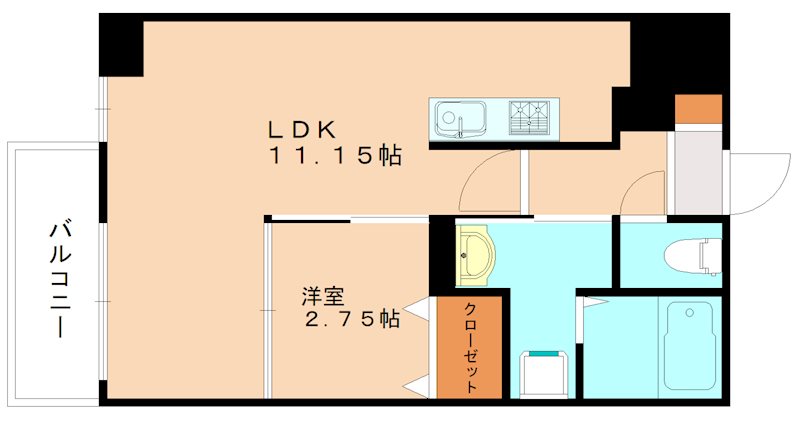 【北九州市戸畑区幸町のマンションの間取り】