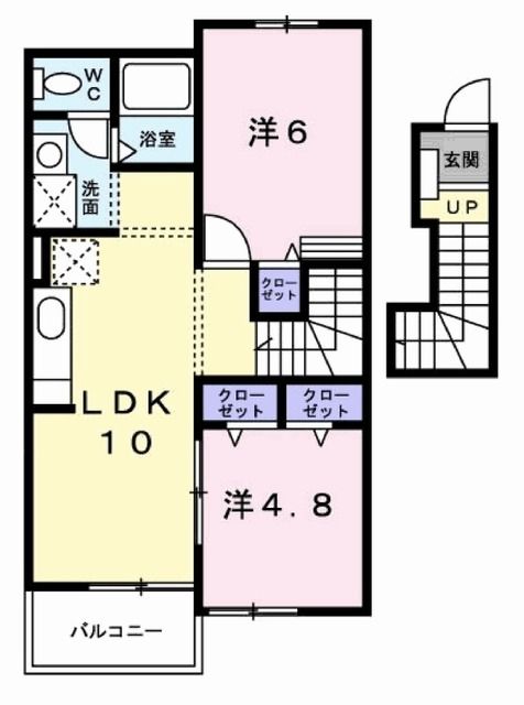 田村市船引町船引のアパートの間取り