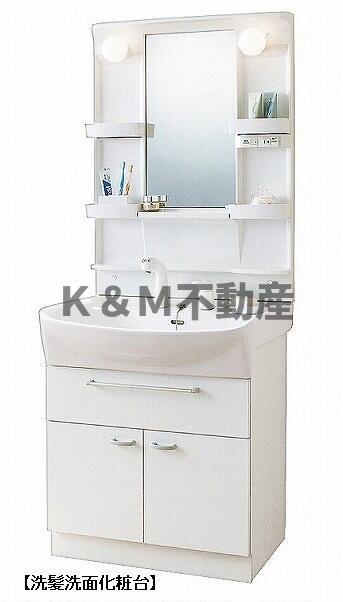 洗面設備　スペースが確保できる洗面所です