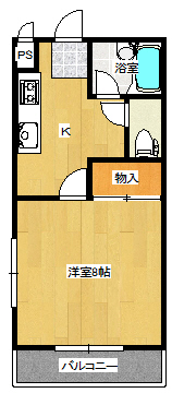 郡山市名郷田のアパートの間取り