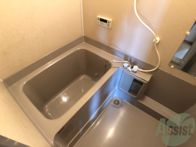 バス・シャワールーム　バスルームは狭すぎず、シャワーも浴びやすそうです。