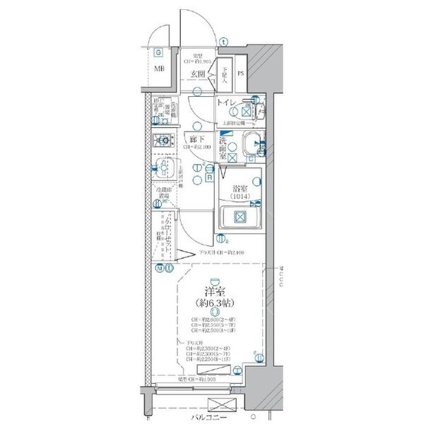 名古屋市中区新栄のマンションの間取り