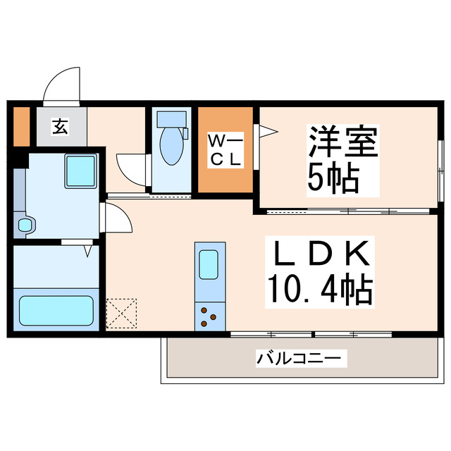 熊本県熊本市中央区本荘５（アパート）の賃貸物件の間取り