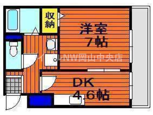 岡山市北区下伊福のマンションの間取り