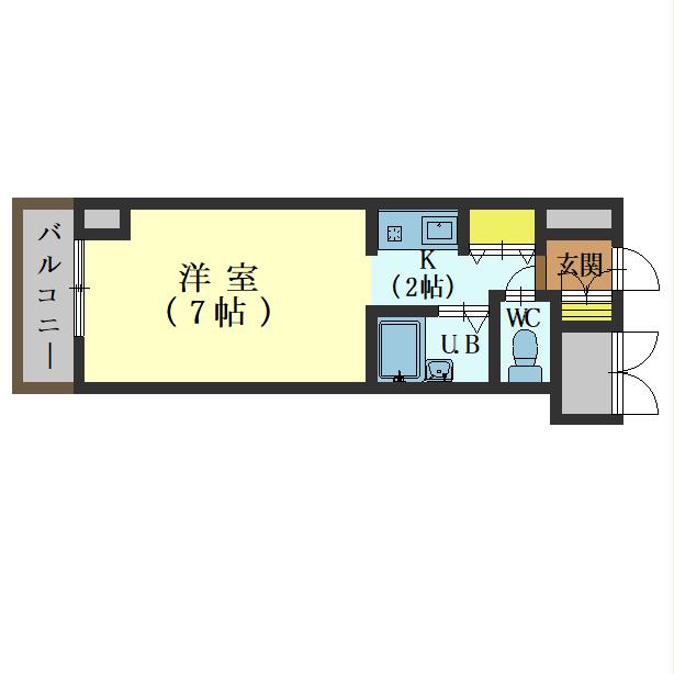 函館市大手町のマンションの間取り