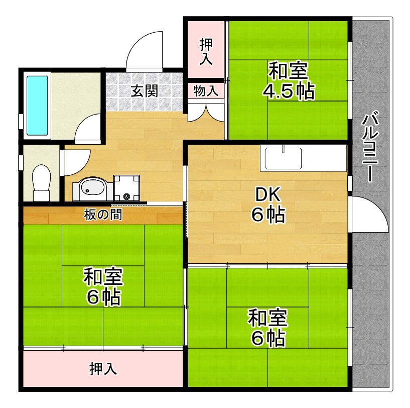 山田池住宅第11号棟の間取り